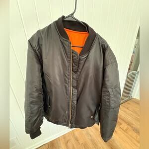 80s Arctic Pole Reversible Military Flight Bomber Jacket Size Large